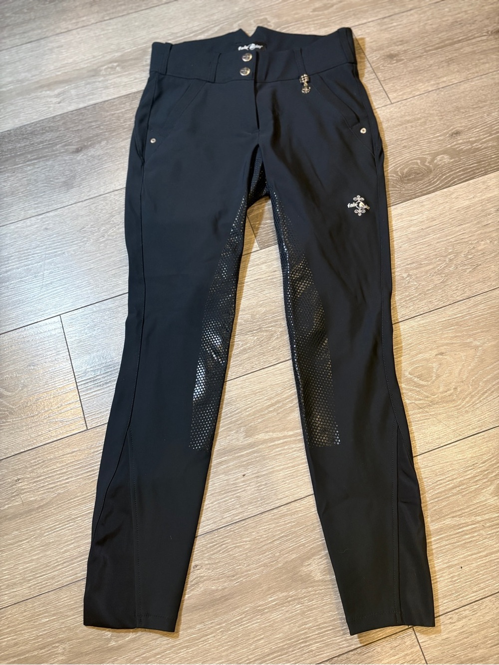 Fair Play Black Jasmine Full-Seat Equestrian Breeches Size Small